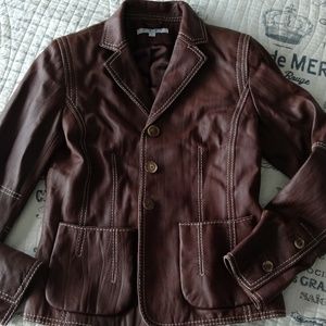 Leather blazer from CAbi. Brown color,  size 0.